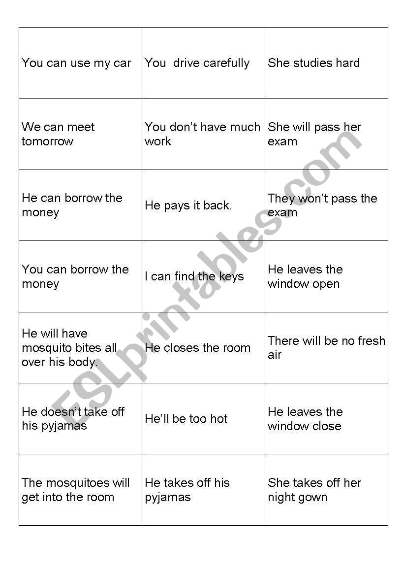 conditionals sentences- matching