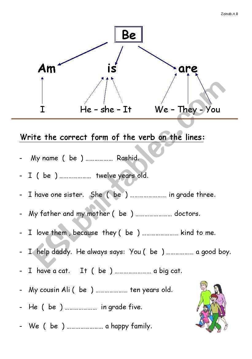 verb to be worksheet