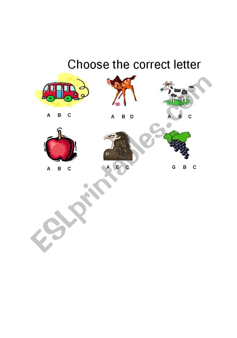 choose the correct letter worksheet