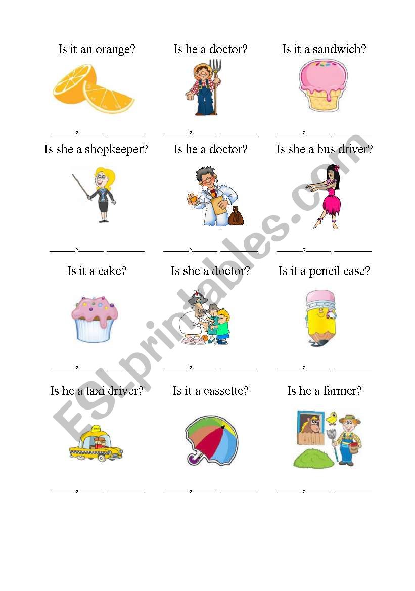 Short answers worksheet