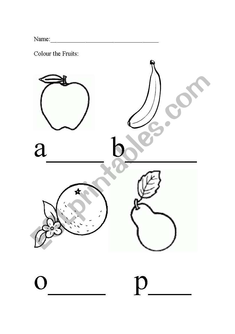 Colour and write its names worksheet