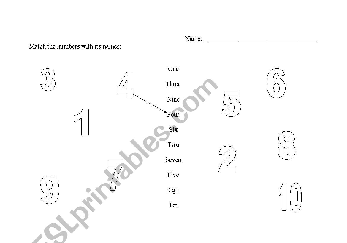 Numbers worksheet