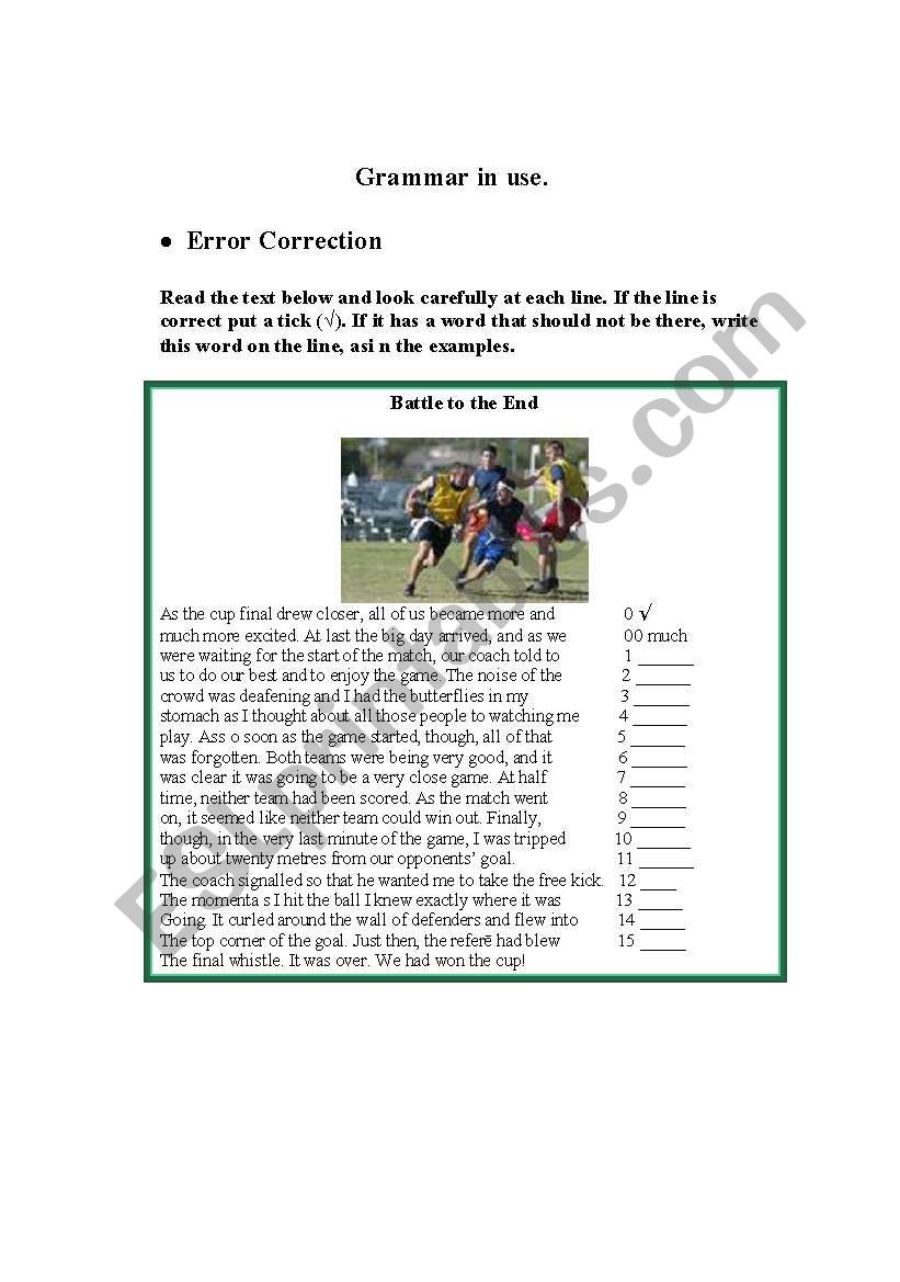 Grammar in use worksheet