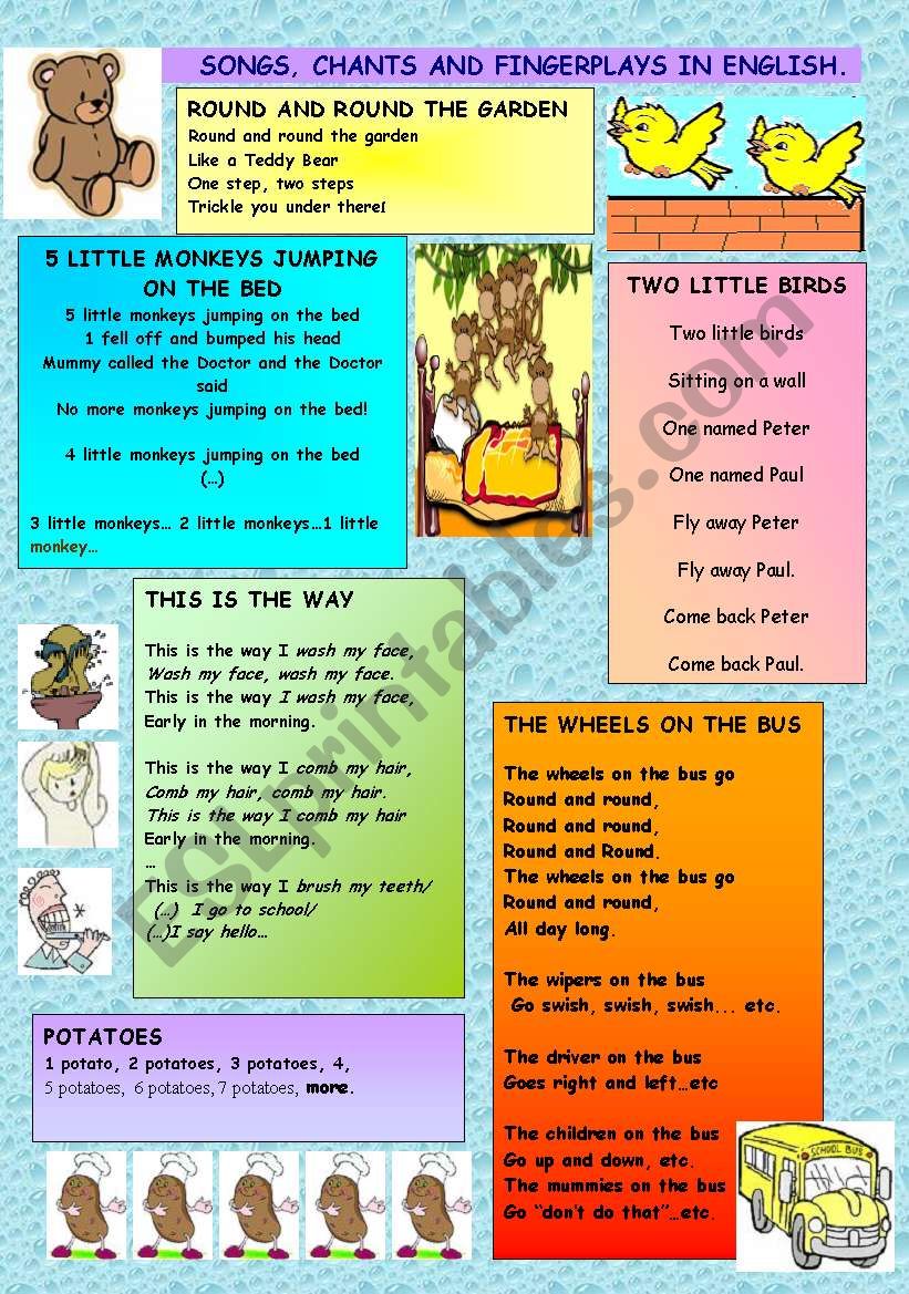 SONGS worksheet