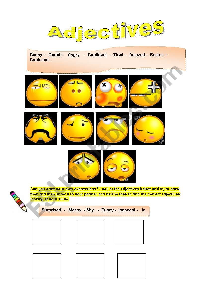 Adjectives worksheet