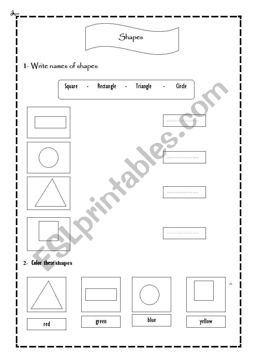 Shapes worksheet