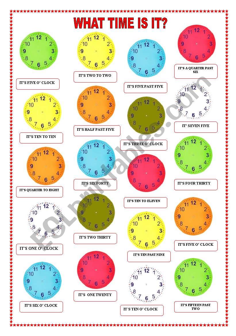 WHAT TIME IS IT? worksheet