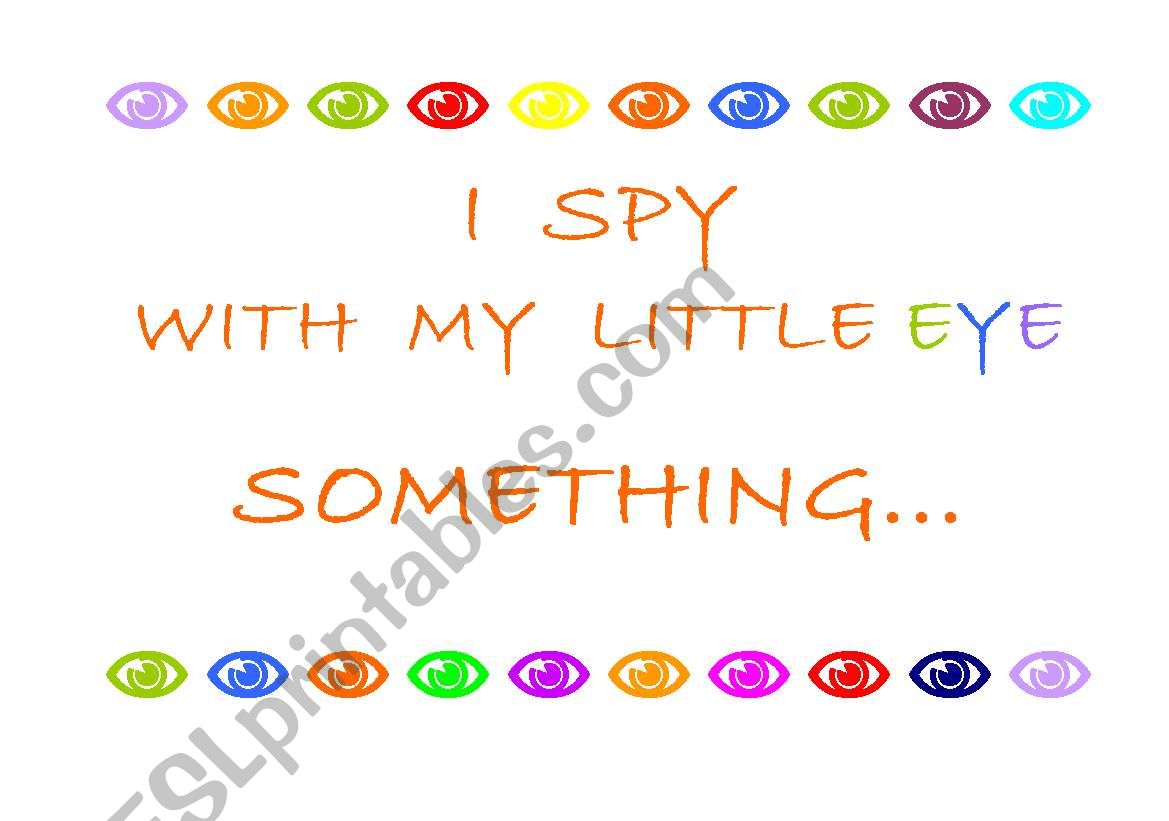 GAME: I  SPY worksheet