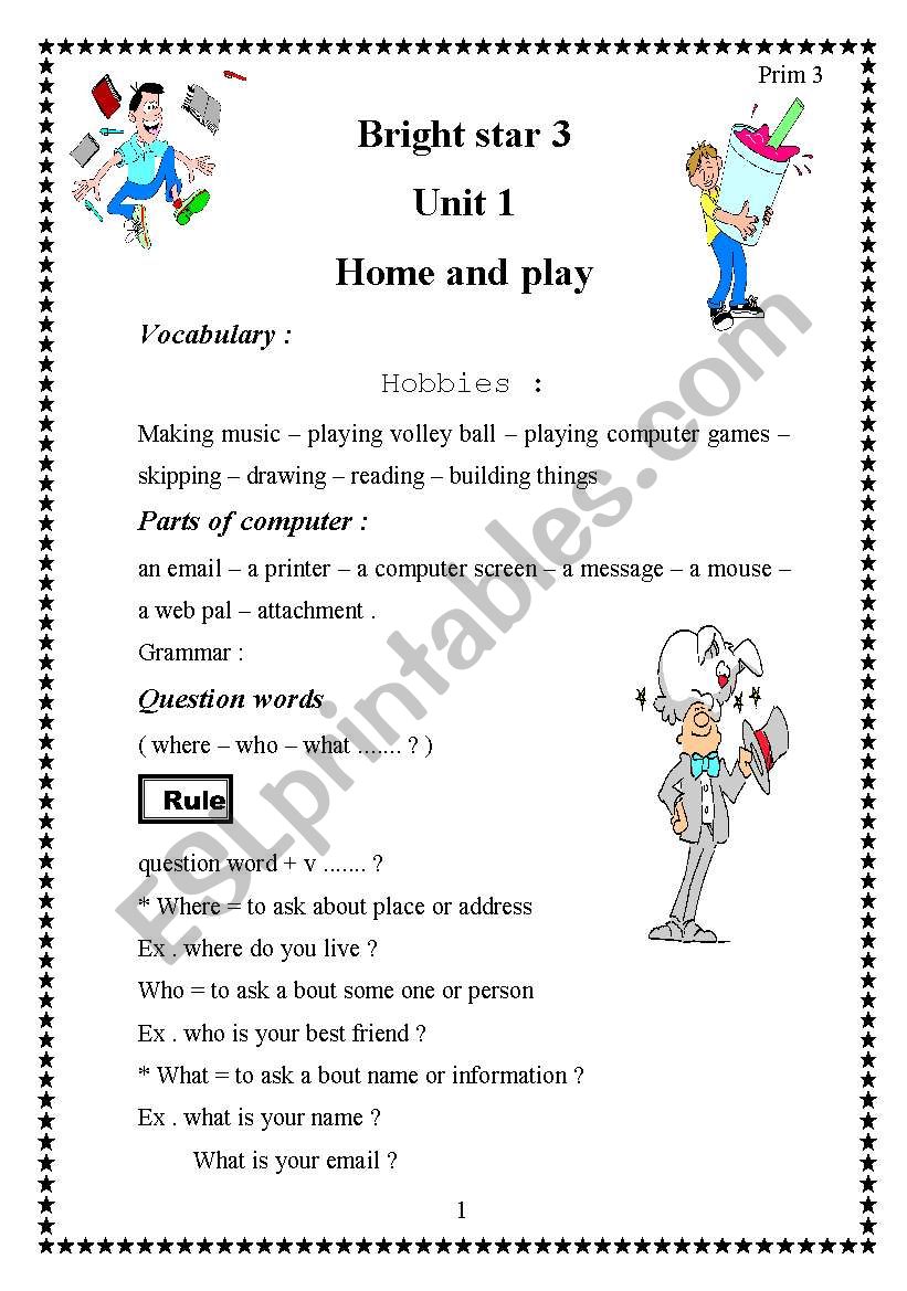 A Great resource of exercises for Bright Star 3