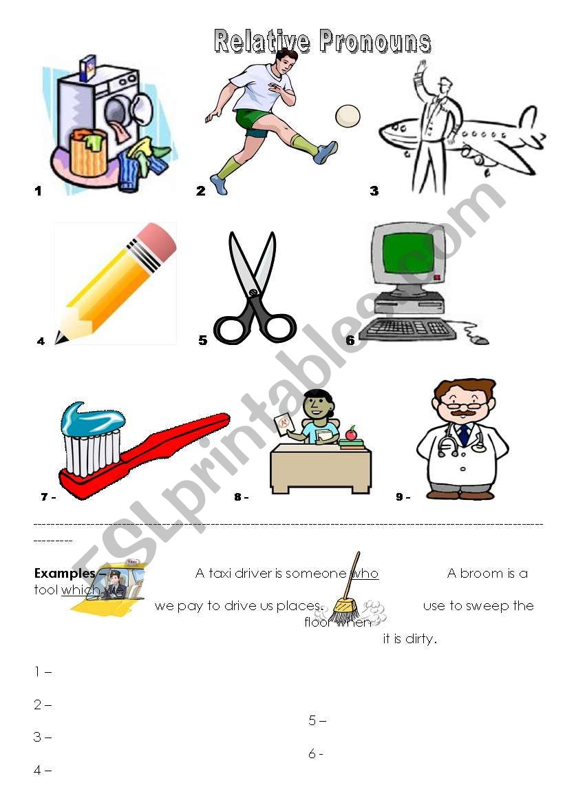 relative pronouns - sentence writing