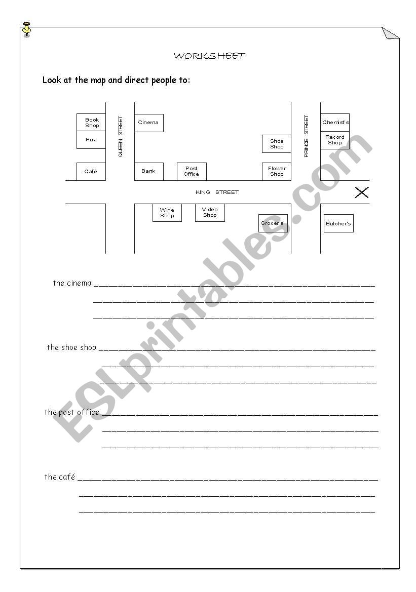 giving directions worksheet