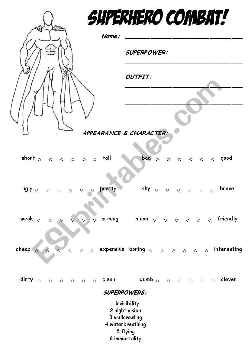 Superhero Combat! Comparatives