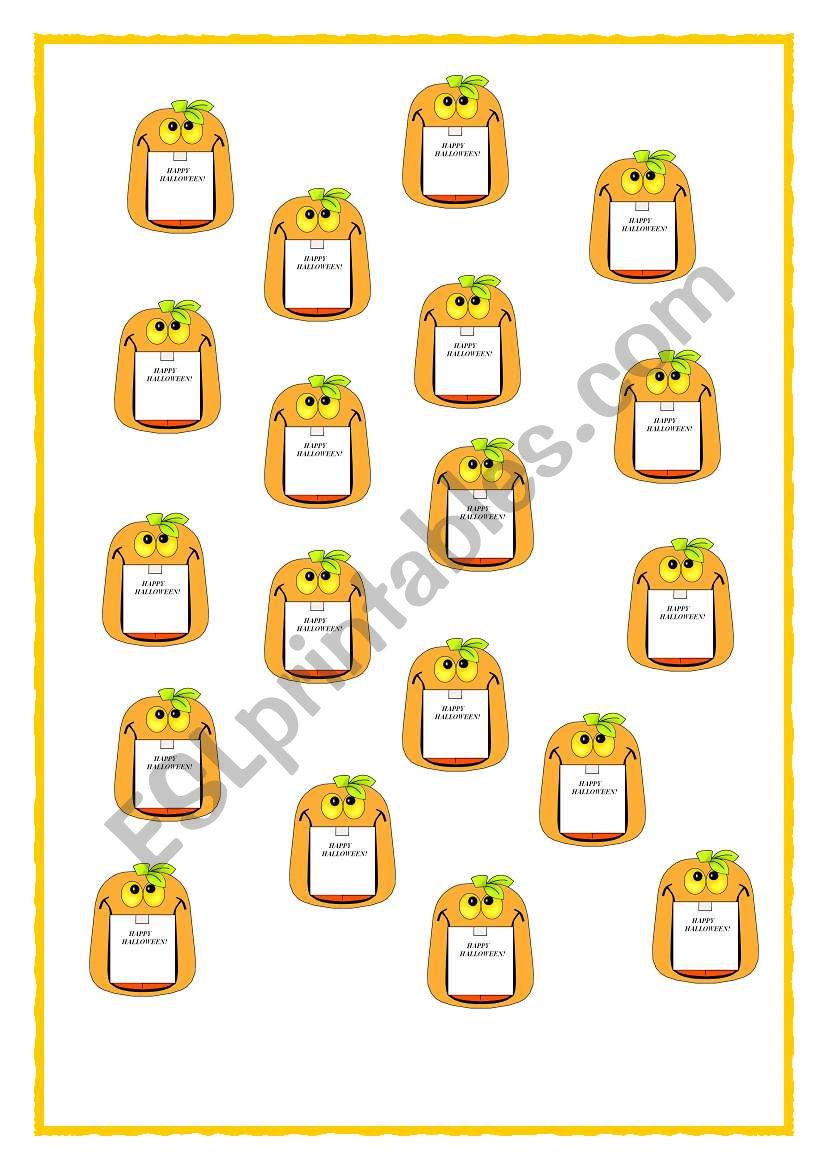 STICKERS- HAPPY HALLOWEEN worksheet