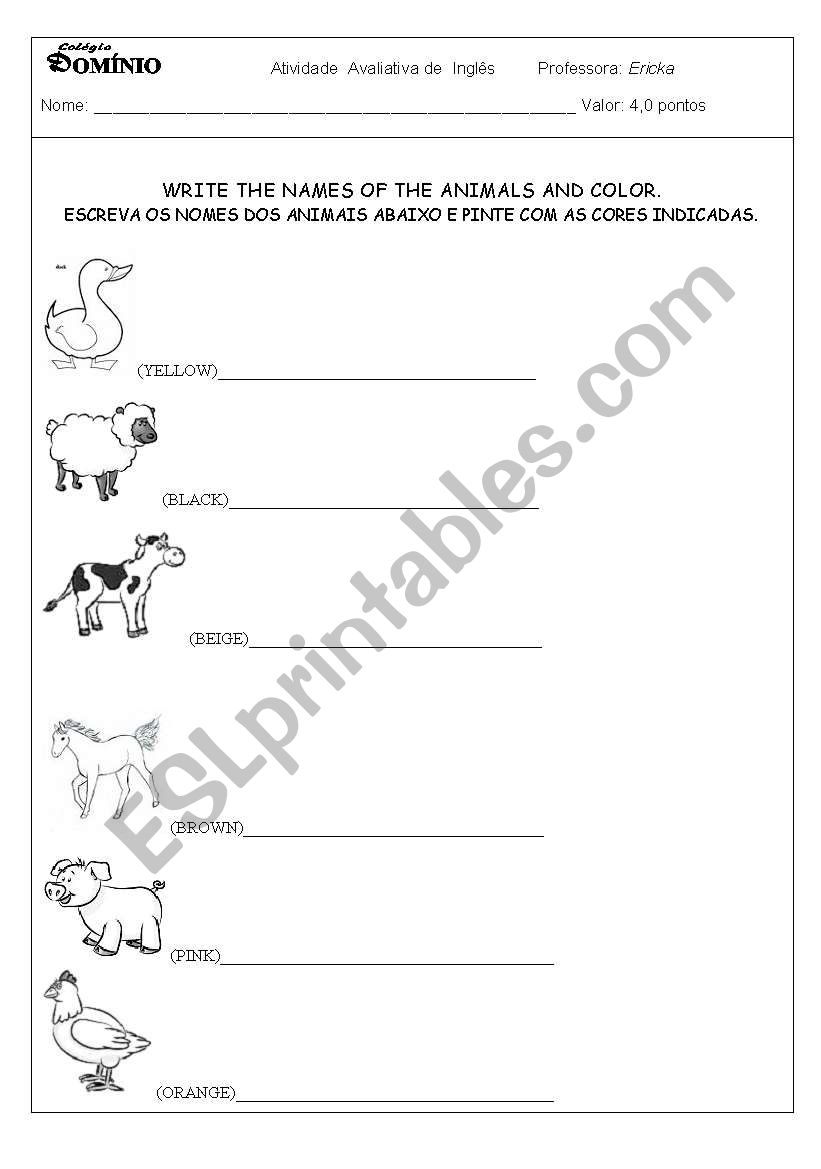 FARM ANIMALS worksheet