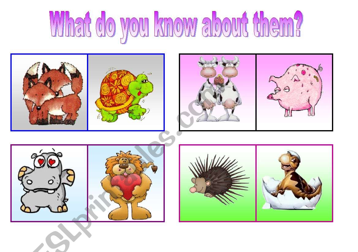 ANIMALS SPEAKING CARDS PART 1 worksheet