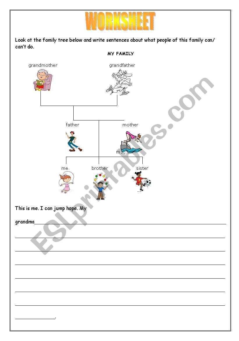 family and abilities worksheet