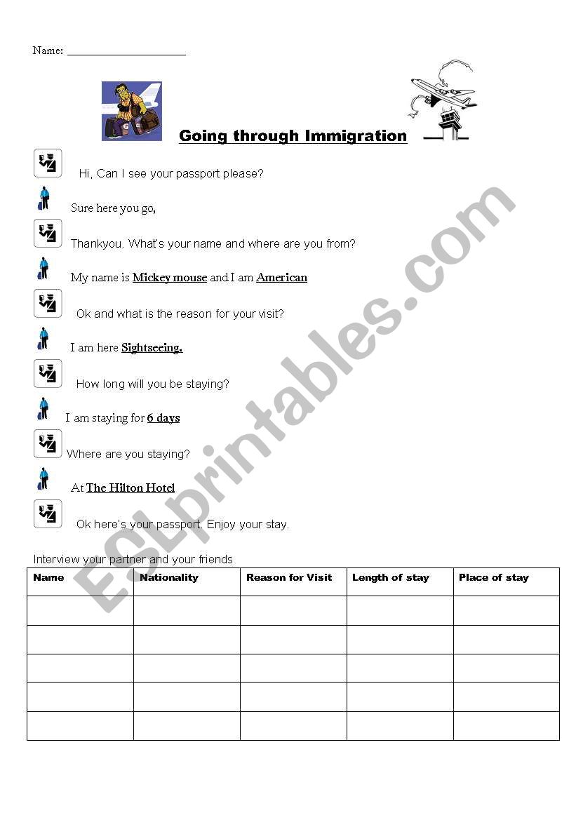 airport dialogue worksheet