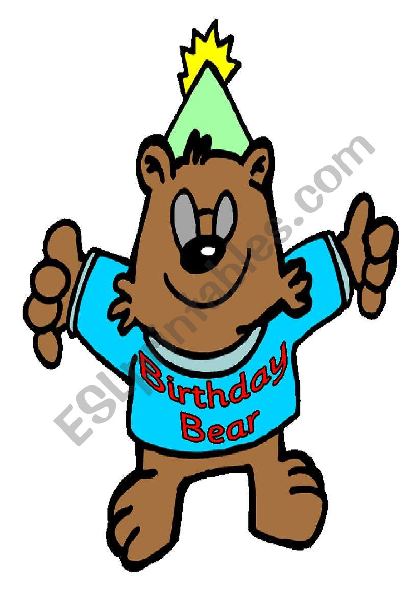 Birthday Bear worksheet