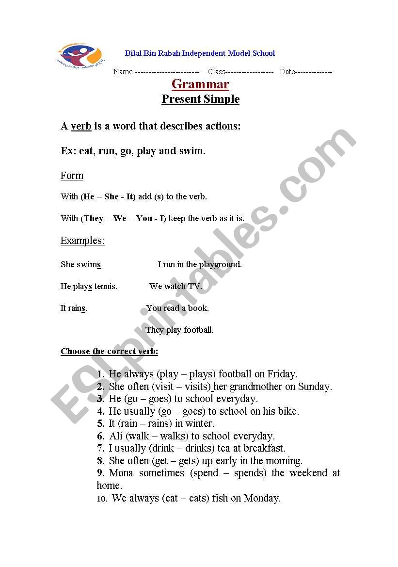 present simple work sheet worksheet