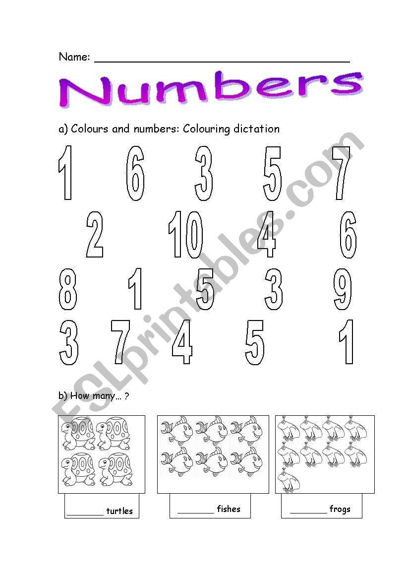 Numbers worksheet