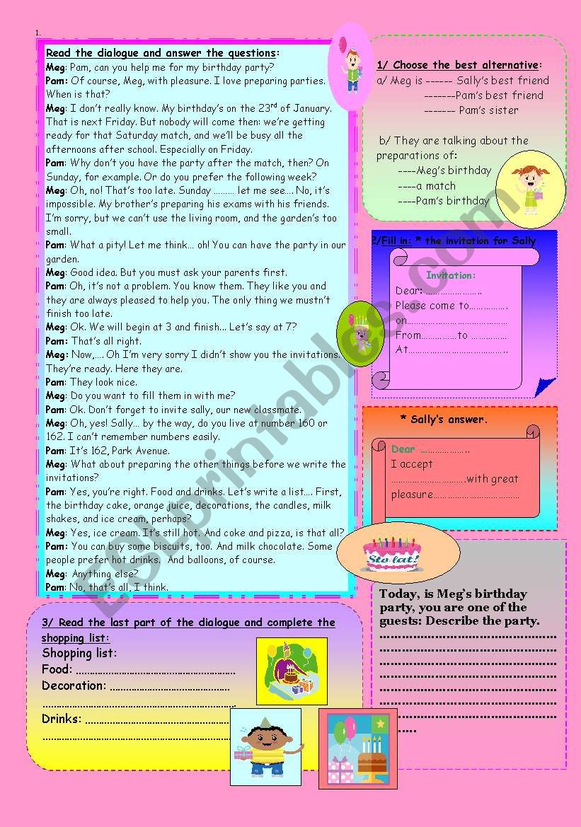 birthday worksheet