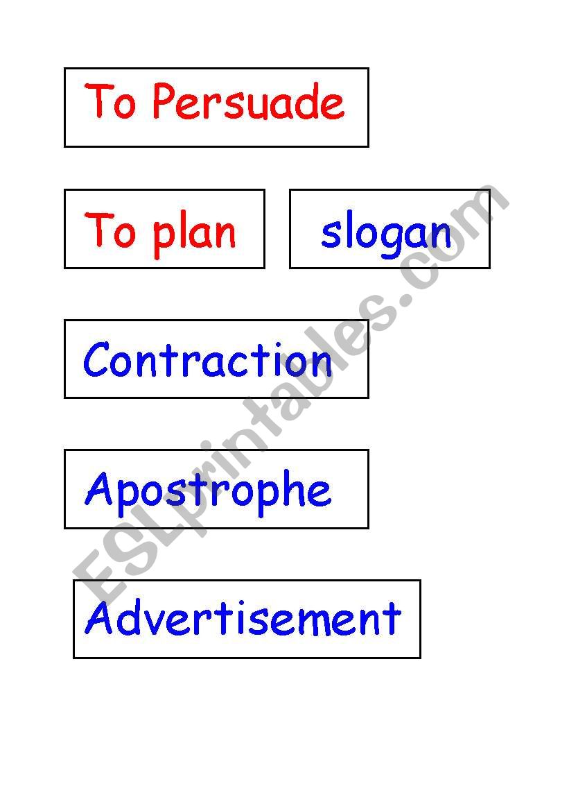 Persuasive Text  vocabulary definitions