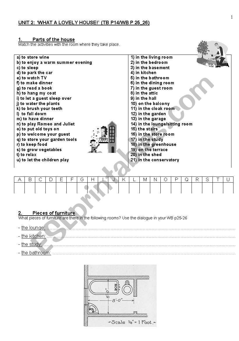 parts of the house worksheet