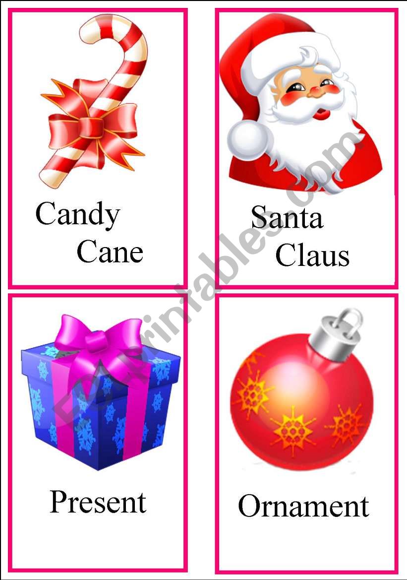 Christmas Flash Cards worksheet