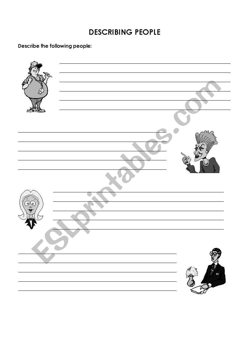 Describing People worksheet