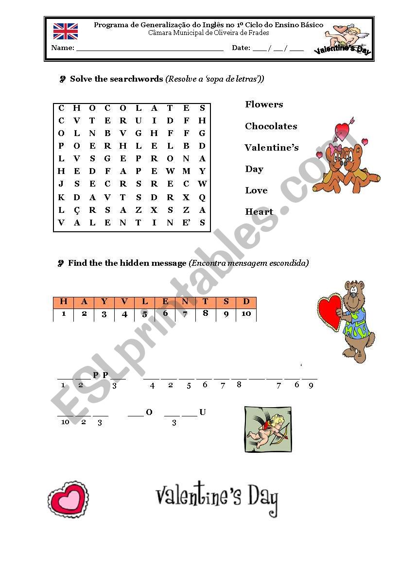 valentines day worksheet