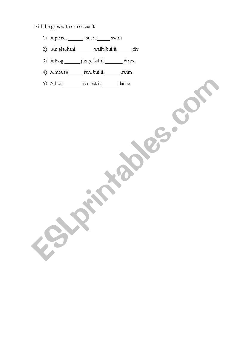 Fill the gaps worksheet
