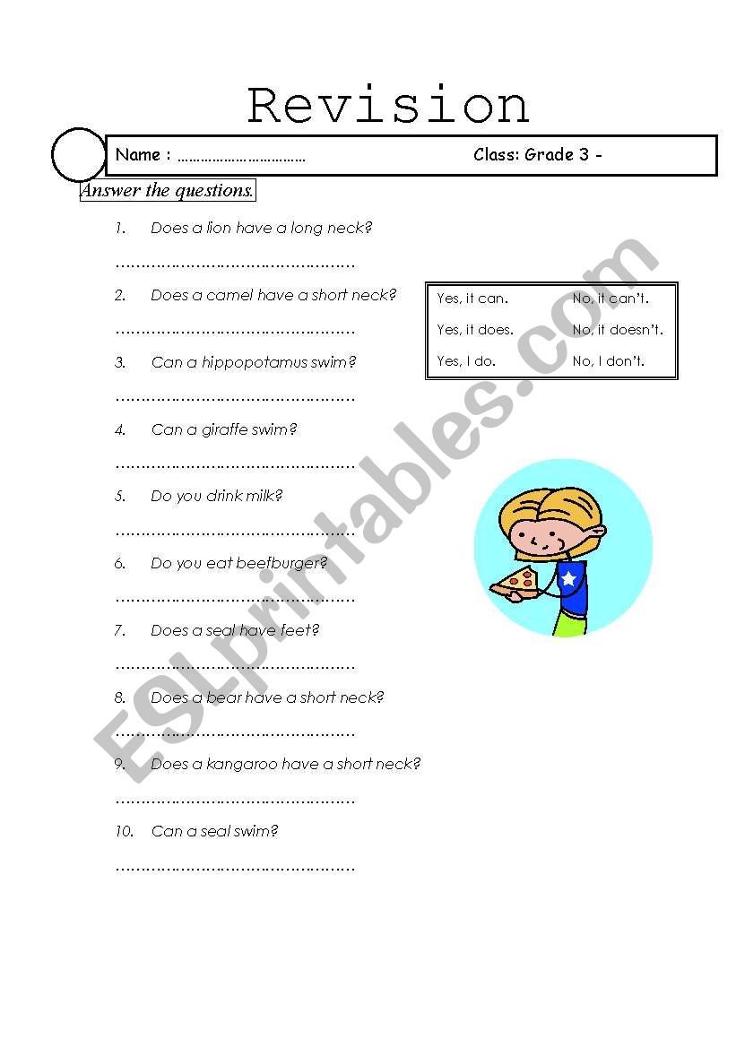 revision worksheet