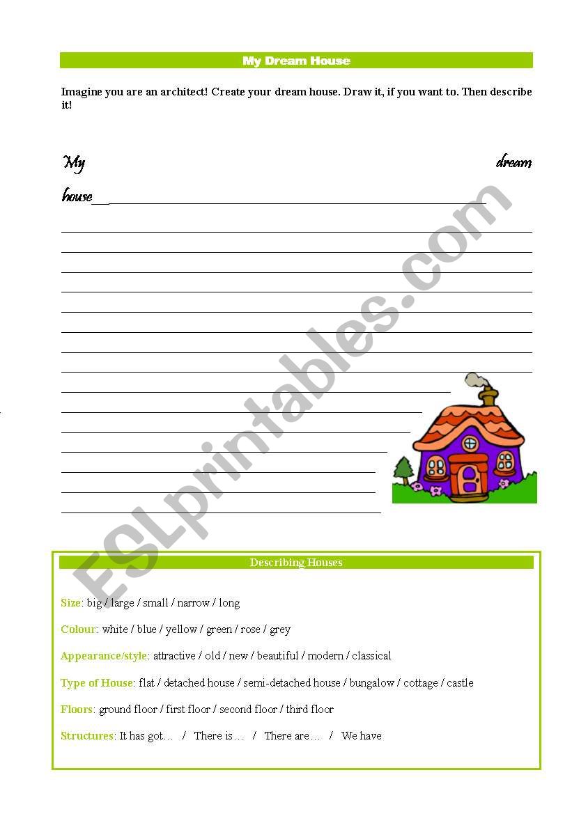 My Dream House worksheet