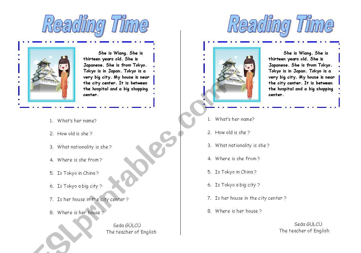 reading time worksheet