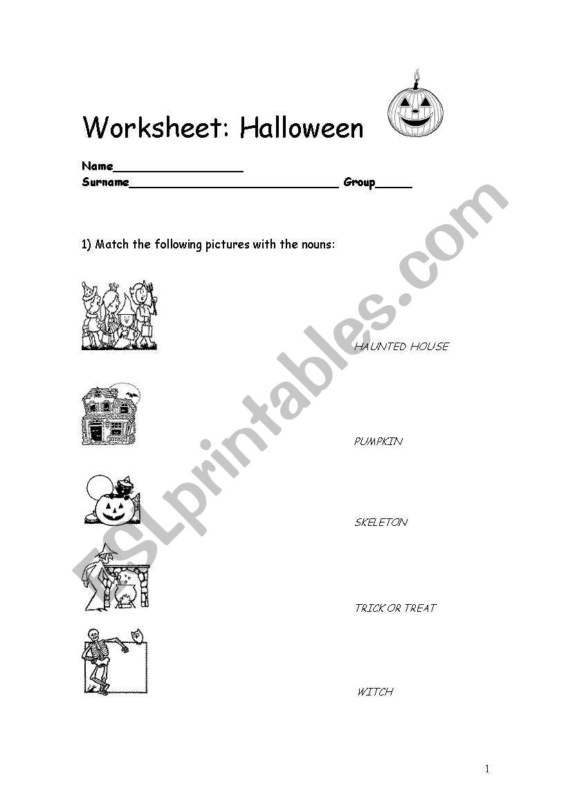 Halloween Worksheet worksheet