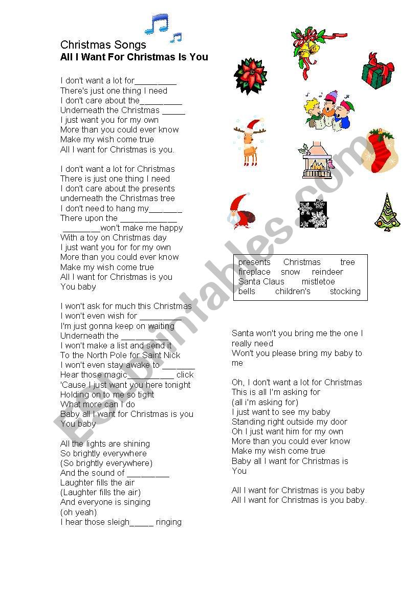 Christmas Songs worksheet