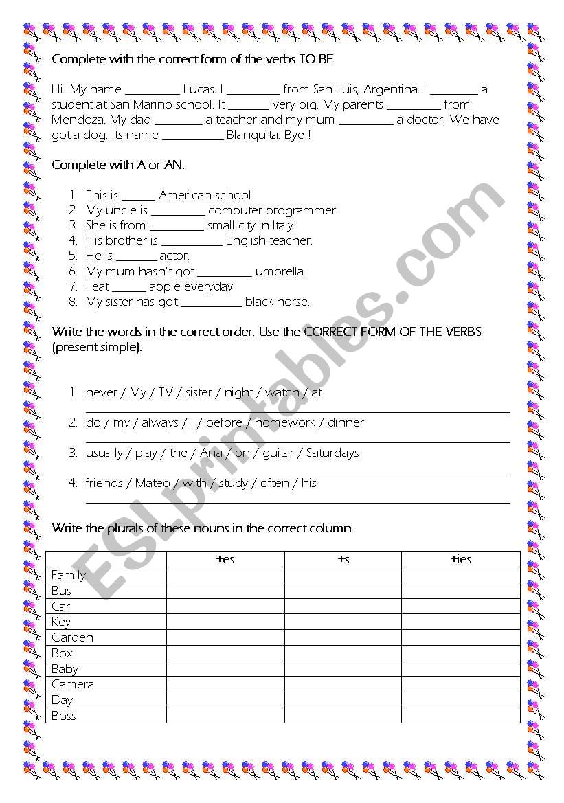 A little bit of everything! worksheet