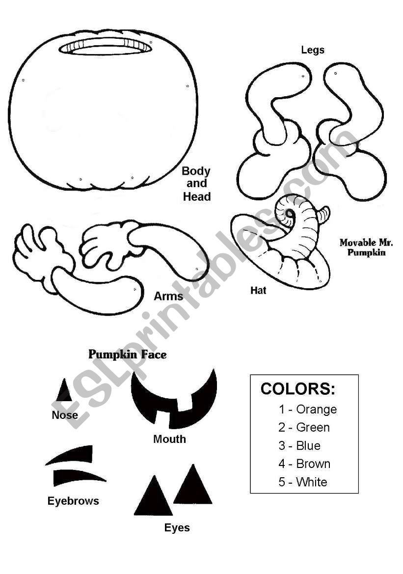 Pumpkin movable worksheet