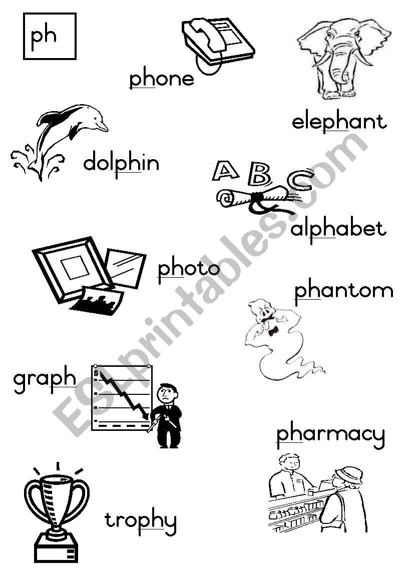 -ph Consonant diagraph worksheet