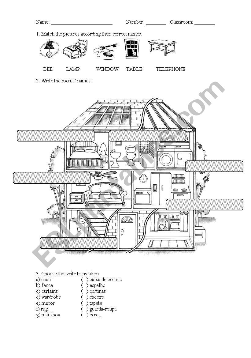 My home - exercises worksheet