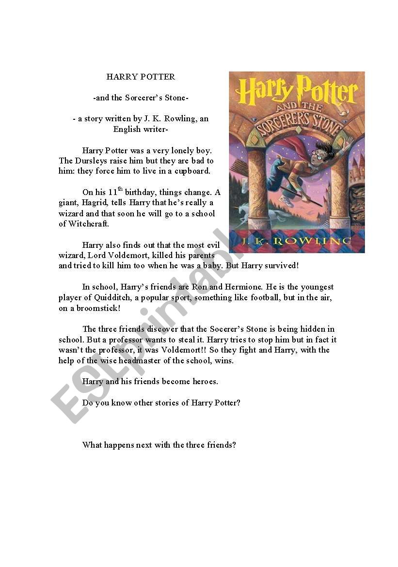 Harry Potter Reading worksheet