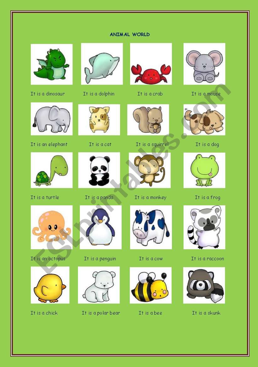 ANIMALS worksheet