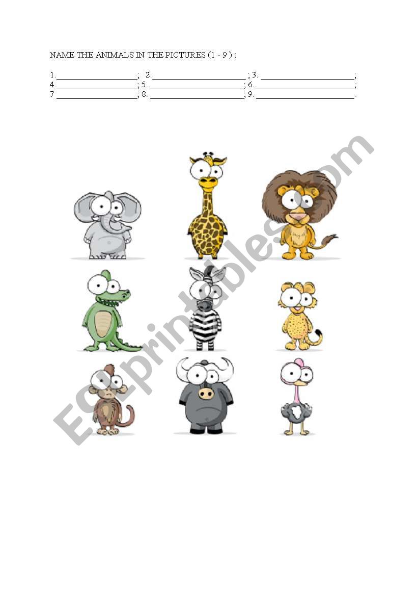 WILD ANIMALS worksheet