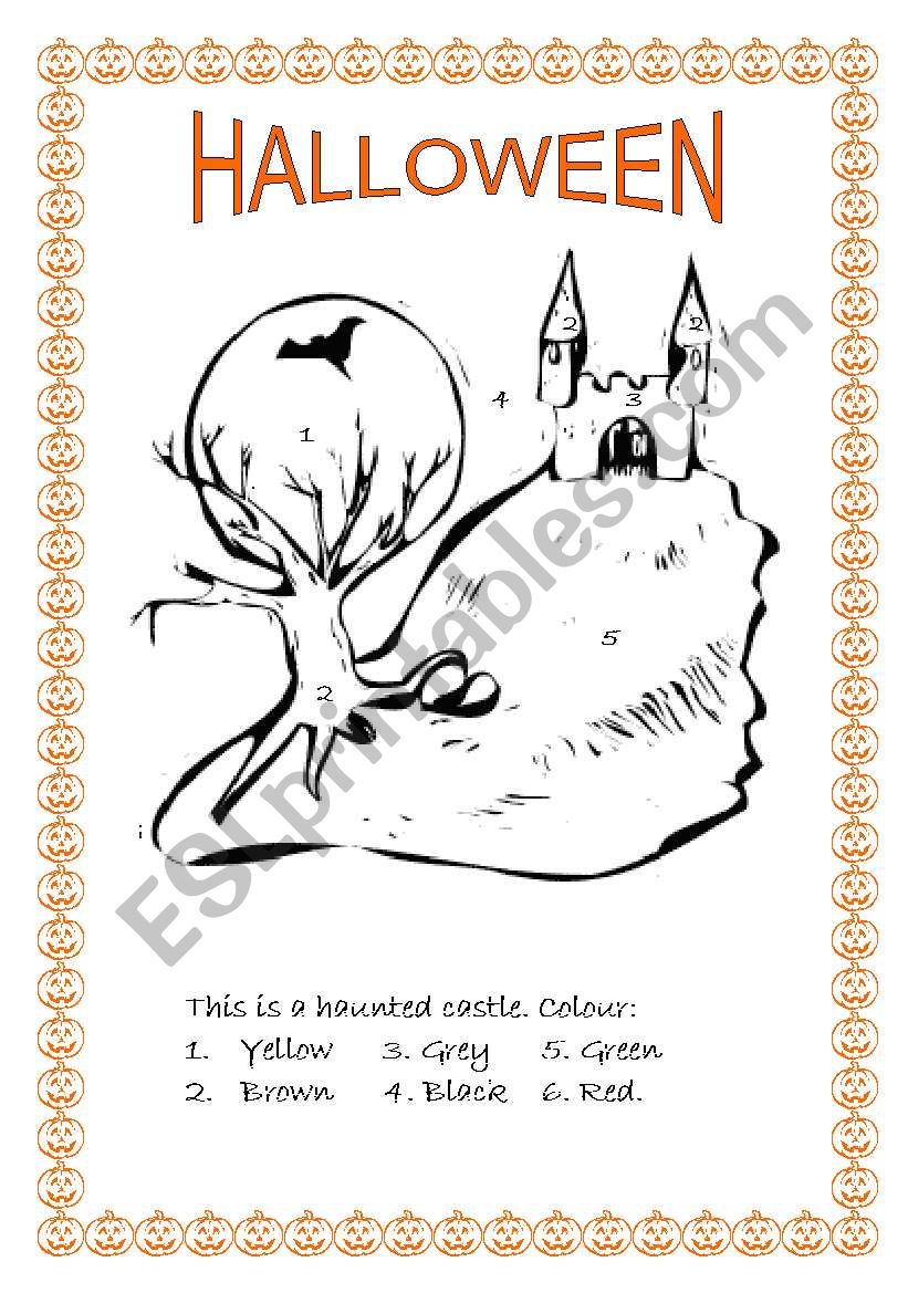 halloween haunted castle worksheet