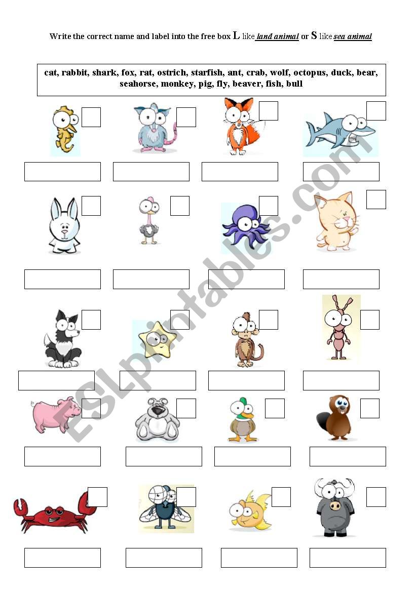 animals part 2 worksheet