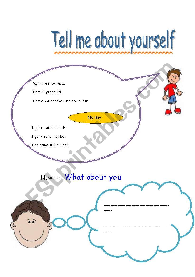 tell me about your self worksheet