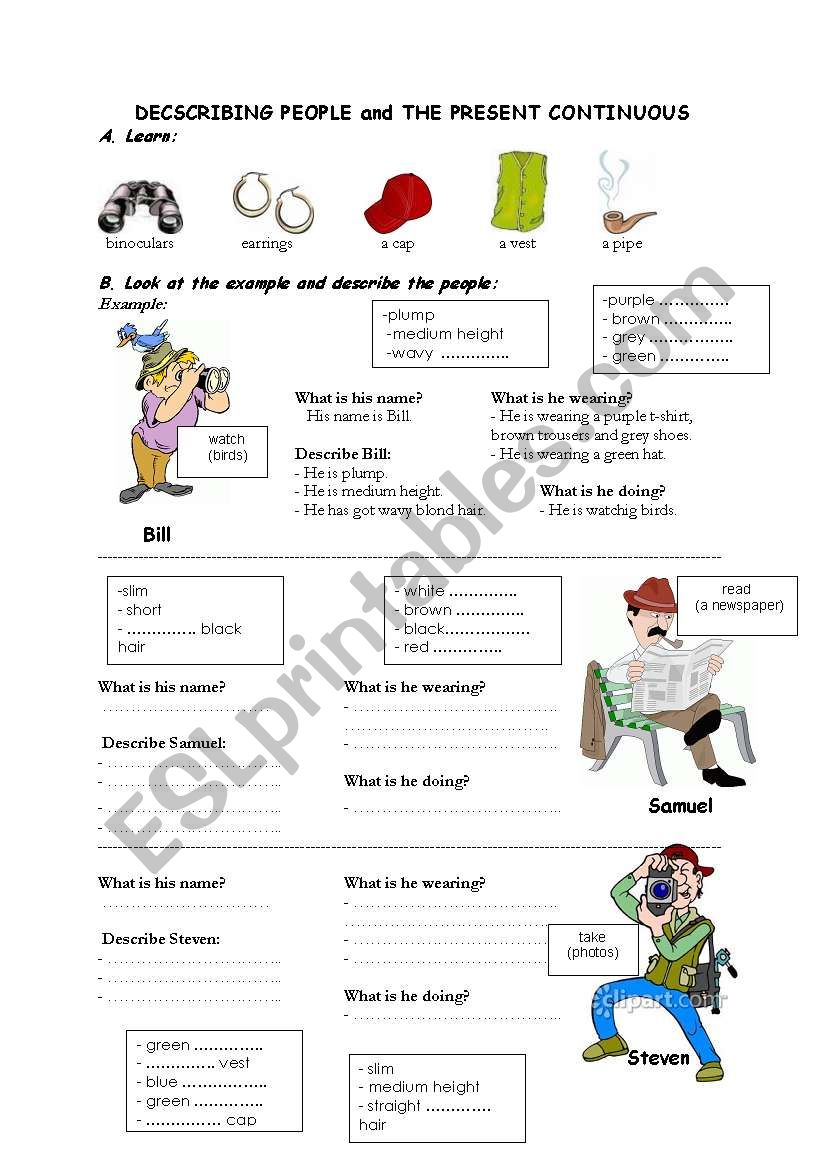 Describing People and the Present Continuous