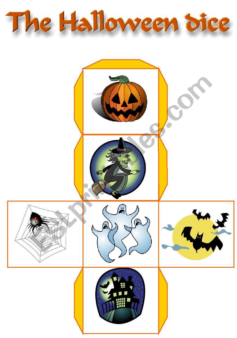 The Halloween dice worksheet