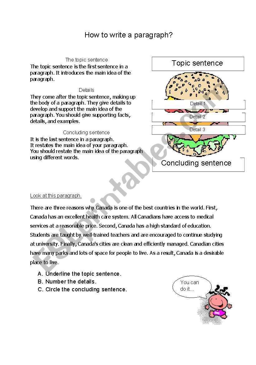 how-to-write-a-paragraph-esl-worksheet-by-miss-eng