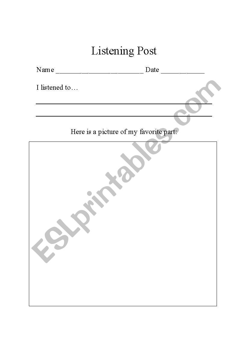 Listening Post worksheet